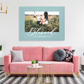 Gesegnete, elegante Foto-Familie Leinwanddruck (Insitu (Wohnzimmer))