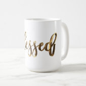 Gesegnete Elegante Imitate Gold Script Inspiration Kaffeetasse (VorderseiteRechts)