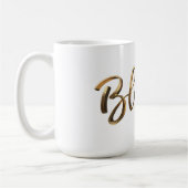 Gesegnete Elegante Imitate Gold Script Inspiration Kaffeetasse (Links)
