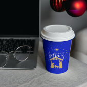 Gesegnete erste Zuhause Weihnachtskrippe Szene Pappbecher