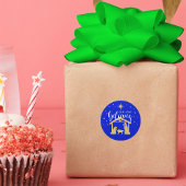 Gesegnete erste Zuhause Weihnachtskrippe Szene Runder Aufkleber