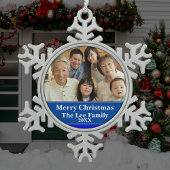 Gesegnete erste Zuhause Weihnachtskrippe Szene Schneeflocken Zinn-Ornament