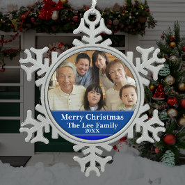 Gesegnete erste Zuhause Weihnachtskrippe Szene Schneeflocken Zinn-Ornament