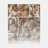 Gesegnete Familien-Foto-Collage-Erinnerung Fleecedecke (Vorderseite)