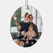 Gesegnete Familien-Weihnachtsverzierung Keramik Ornament (Rechts)