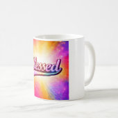 Gesegnete farbenfrohe Typografie Inspirierend Kaffeetasse (VorderseiteRechts)