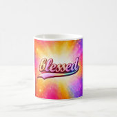 Gesegnete farbenfrohe Typografie Inspirierend Kaffeetasse (Mittel)