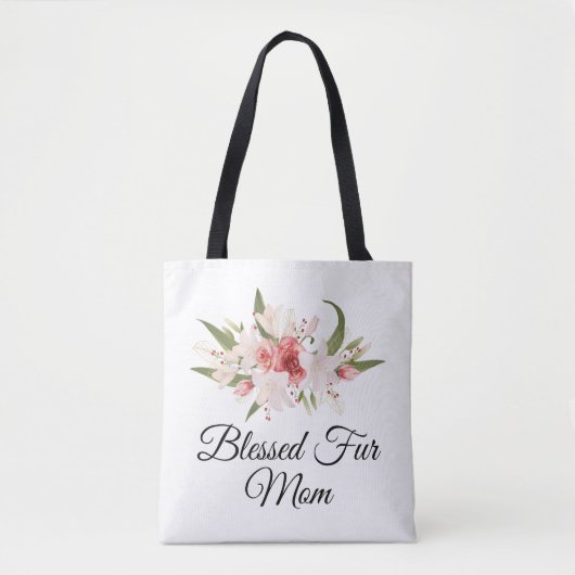 Gesegnete Fell-Mutter mit Wasserfarben-Blumendesig Tasche (Vorderseite)