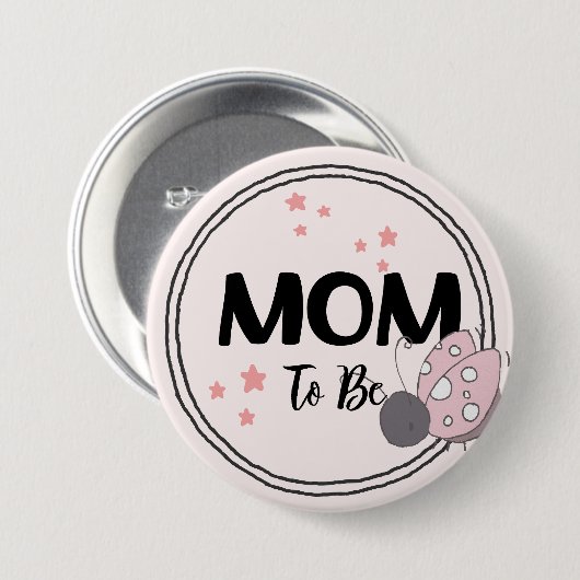 Gesegnete Flügel: Adorable Ladybird Mama zu sein Button (Vorne & Hinten)
