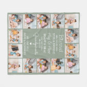 Gesegnete Großeltern Custom Sage Green 14 Bild Fleecedecke (Vorderseite (Horizontal))