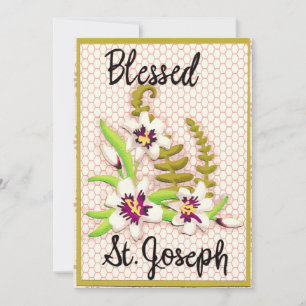Gesegnete Grüße zum St.-Josephs-Tag mit Lilie Feiertagskarte