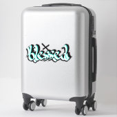 Gesegnete Hand Letter Calligrafy Cross Decal Aufkleber (Koffer)