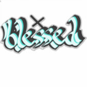 Gesegnete Hand Letter Calligrafy Cross Decal Aufkleber (Vorderseite)