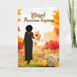 Gesegnete Herbstgleiche Herbst Bäume Mabon Gruß Karte