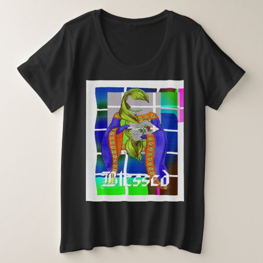 Gesegnete Hijab-Kunst Große Größe T-Shirt (Design vorne)