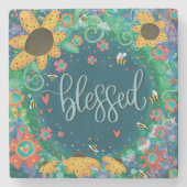 Gesegnete Hübsche Niedliche Hummel Steinuntersetzer (Vorderseite)