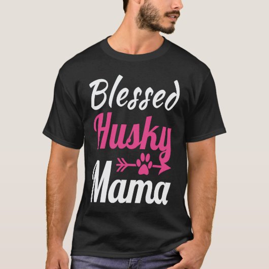 Gesegnete Husky-Mama T-Shirt (Vorderseite)
