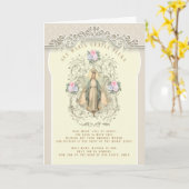 Gesegnete Jungfrau Hagel Maria Katholische Vintage Karte (Gelbe Blume)