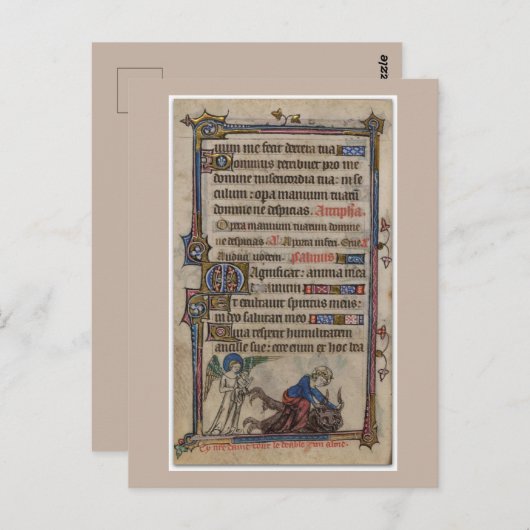 Gesegnete Jungfrau Mary 13. Jahrhundert Manuskript Postkarte (Vorne/Hinten)