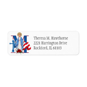 Gesegnete Jungfrau Mary American Flag Religious Cr