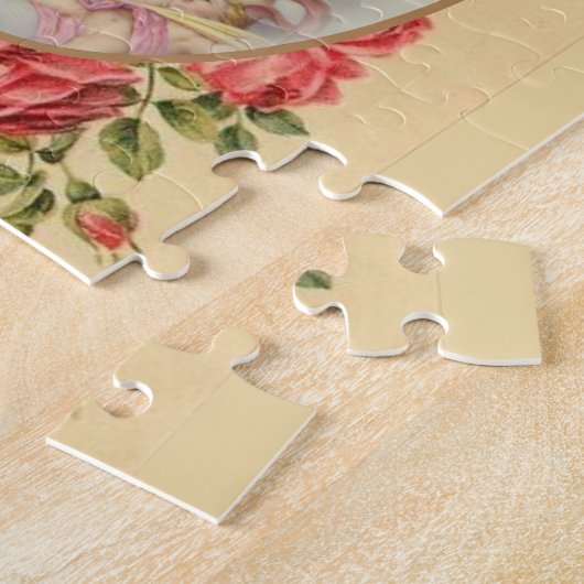 Gesegnete Jungfrau-Mary-Annahme-Engels-rosa Rosen Puzzle (Seite)