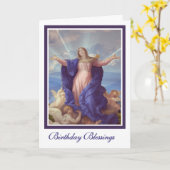 Gesegnete Jungfrau Mary Annahme Religiösen Geburts Karte (Gelbe Blume)