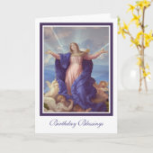 Gesegnete Jungfrau Mary Annahme Religiösen Geburts Karte (Gelbe Blume)