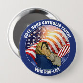Gesegnete Jungfrau Mary Baby Jesus American Flag Button (Vorne & Hinten)
