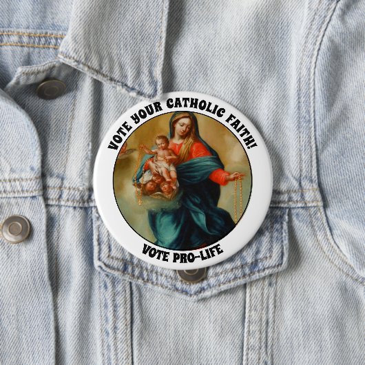 Gesegnete Jungfrau Mary Baby Jesus Heilige Rosary Button (Beispiel)
