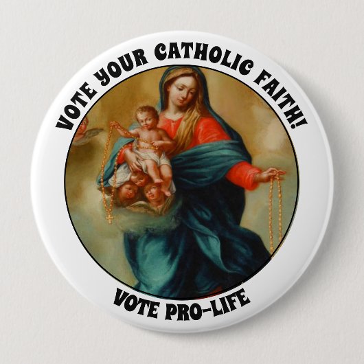 Gesegnete Jungfrau Mary Baby Jesus Heilige Rosary Button (Vorderseite)