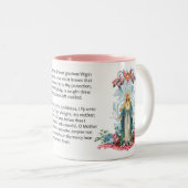 Gesegnete Jungfrau Mary Blume Memorare Gebet Zweifarbige Tasse (VorderseiteRechts)