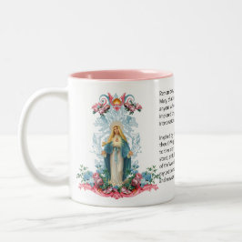 Gesegnete Jungfrau Mary Blume Memorare Gebet Zweifarbige Tasse
