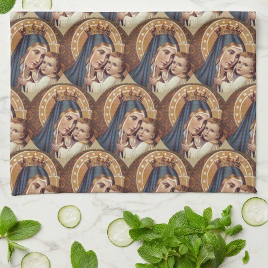 Gesegnete Jungfrau Mary das Karmel Jesus Geschirrtuch (Gefaltet)