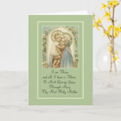 Gesegnete Jungfrau Mary Holding Baby Jesus mit Geb Karte (Gelbe Blume)