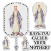 Gesegnete Jungfrau Mary Holy Rosary Aufkleber (Vorderseite)