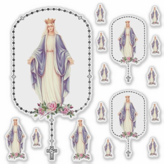 Gesegnete Jungfrau Mary Holy Rosary Aufkleber (Vorderseite)