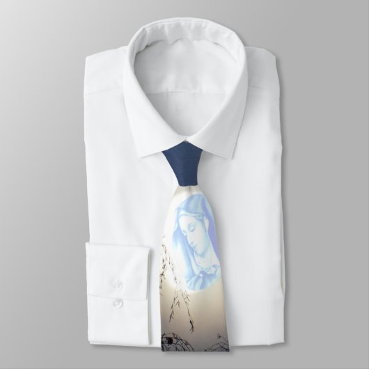 Gesegnete Jungfrau Mary im Moon Lite-Wald Krawatte (Gebunden)