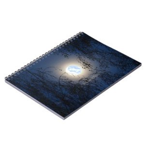 Gesegnete Jungfrau Mary im Moon Lite-Wald Notizblock