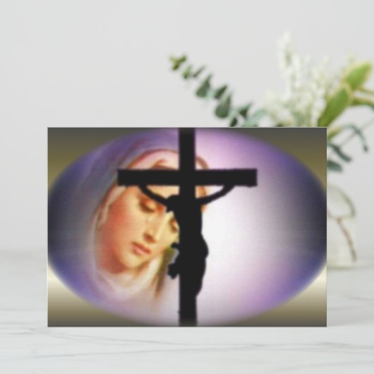 Gesegnete Jungfrau Mary im Schatten des Kreuzes (Stehend Vorderseite)