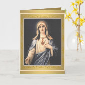 Gesegnete Jungfrau Mary Immakulieren Herz Religiös Karte (Gelbe Blume)