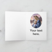 Gesegnete Jungfrau Mary in der Betrachtung Karte (Innenseite)