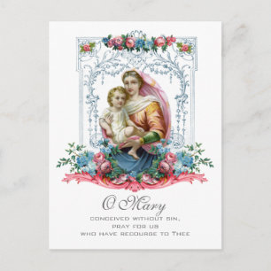 Gesegnete Jungfrau Mary Jesus katholisches Gebet B Postkarte