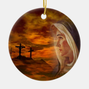 Gesegnete Jungfrau-Mary-Kalvarienberg-Verzierung Keramikornament