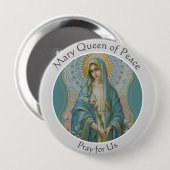 Gesegnete Jungfrau-Mary-Königin des Button (Vorne & Hinten)