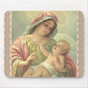 Gesegnete Jungfrau Mary mit Baby Jesus Mousepad