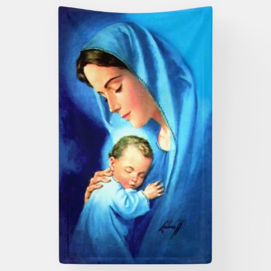 Gesegnete Jungfrau Mary mit dem Baby Jesus Banner (Vertikal)