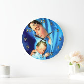 Gesegnete Jungfrau Mary mit dem Baby Jesus Große Wanduhr (Zuhause)