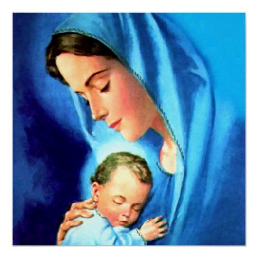 Gesegnete Jungfrau Mary mit dem Baby Jesus Poster (Vorderseite)