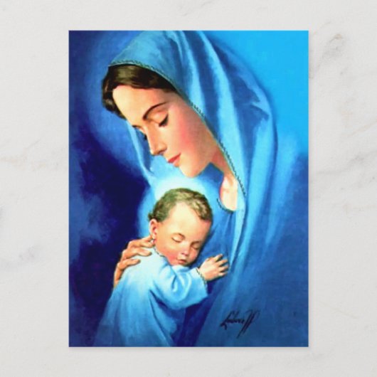 Gesegnete Jungfrau Mary mit dem Baby Jesus Postkarte (Vorderseite)