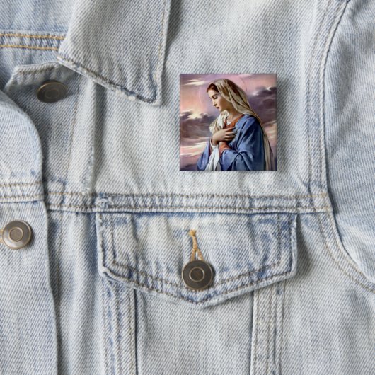 Gesegnete Jungfrau Mary - Mutter des Gottes Button (Beispiel)